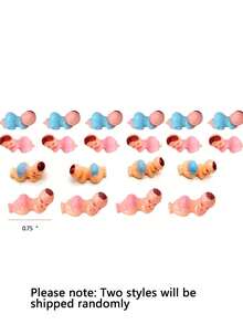 100 件迷你塑料婴儿派对装饰派对装饰品婴儿送礼会派对游戏冰块游戏、派对装饰、性别披露派对礼物、派对装饰品（蓝色、粉色） - 彩色 - 查看 4