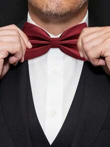 1 件涤纶蝴蝶结，适合商务、婚礼、派对和正式场合，男士休闲和职业装 - 彩色 - 查看 5