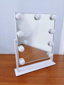 Lighted Makeup Mirror| Vanity Mirror With Lights, Touch Control Design 3 Colors 9 Dimable LED Bulbs, Detachable 5X Magnification, 360°Rotation& Smart Touch Control For Home,Room,Bedroom Decor, (White) 12" L X 14" W