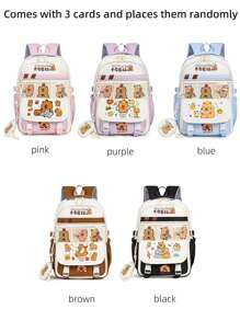 Capybara Backpack For Primary/Secondary School Students - Large Capacity, Lightweight, Versatile & Fashion Design, With A Bonus Coin Purse
