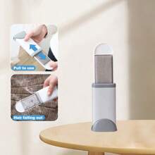 Magic Clothes Lint Remover, Reusable Pet Cat Hair Fur Roller Brush, Reusable Static Dusting Cleaning Brushes Manual Cleaner Tool, Double-Sided Electrostatic Lint Brush - Manual,Non-Electric Pet Hair Remover With Plastic Handle For Clothes & Furniture, Reusable Lint Brush