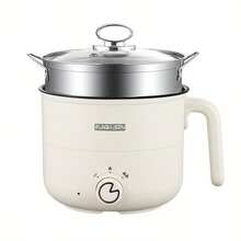 RAF 1-3 Person Mini Stainless Steel Electric Hot Pot With Double Layer For Home, Dorm, Office Use, Multi-Function Electric Pot, Electric Steamer Pot, Non-Stick Easy Clean - 美規A型插(110-127V) - 查看 13