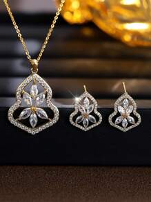 Set de 2 joyeros - Joyero en forma de calabaza elegante para collares y aretes de mujer, conjunto de joyas de moda para regalo de fiesta