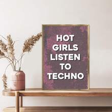 Set de 1 pieza/3 piezas Impresiones de arte de pared de lienzo con diseño de texto de moda moderno, "Chicas escuchando ", regalo único y original, muy adecuado para decoración de sala, baño, dormitorio, estudio, pasillo, oficina, apartamento, Sin marco/Enmarcado