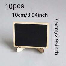 10Pcs Mini Blackboard Display Panel Decoration, Home Decoration Signs, Mini Message Board Display Wooden Blackboard, Suitable For Wedding, Baking Display, Hotel, Banquet, Dessert, Table Cards