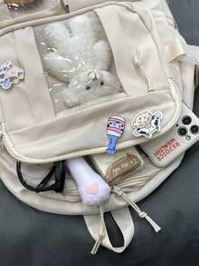 2025新款防水多口袋尼龙双肩包，女款，适合大学生，可装笔记本电脑和书籍，便携设计，带笔记本电脑隔层，大容量，是女大学生/高中生的理想之选，适合户外、旅行、通勤、办公、街头风格，日系风格，旅行必备，节日/派对礼物，返校用品