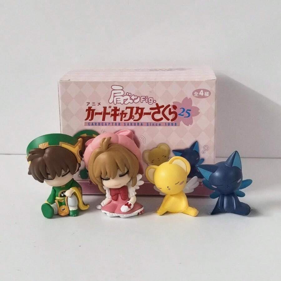 4件套全新 - 小樱、小狼、可鲁贝洛斯手办，桌面摆件，返校礼物，情侣游戏，猫咪主题礼物，男女皆宜，互动游戏，派对游戏