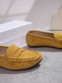 2025 Nouvelles Mocassins Femme Mode Plates à Bout Rond, Dessus en Laine de Mongol, Semelle Souple Légère et Antidérapante, Chaussures Plates Polyvalentes