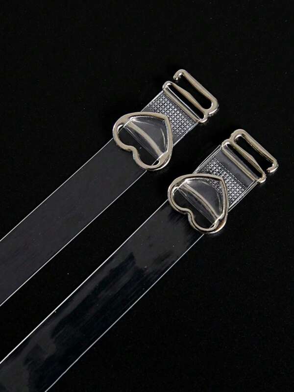 2 Paar Transparent Träger mit Herzring Detail