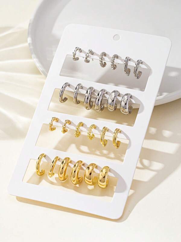 24 طقم أقراط صغيرة مرصعة بالكريستال ذات تصميم بسيط، أقراط عصرية وواسعة الاستخدام للمناسبات والعطلات واللبس اليومي، هدية للأزواج أثناء المناسبات