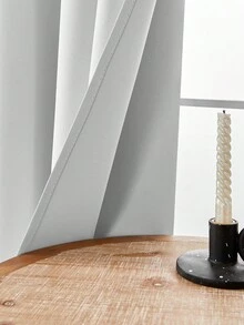 1pc Solid Color Blackout Curtain Panel - Thermal Insulated Window Drapes For Room Darkening, Bedroom, Game Room, Living Room, Dormitory, Office, And Home Decoration - White - View 9