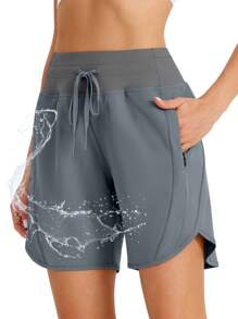 ZUTY 7" High Waisted Athletic Shorts For Women Running Workout Long Shorts With 3 Zipper Pockets Summer