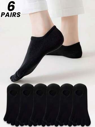 1/3/6 Pairs Summer Thin Toe Socks For Women And Men, Anti-Odor Five Finger Ankle Invisible Socks, Fall