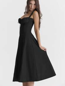 Women Midi Dresses - 黑色 - 查看 3