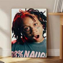 1 pezzo cartellone triplo con stelle di Billy Reid in stile hip hop/rapper, cartellone su tela da 6 pezzi, decorazione per camera da letto, scenografia sportiva, decorazione per ufficio, regalo, senza cornice - Multicolore - Visualizzare 1