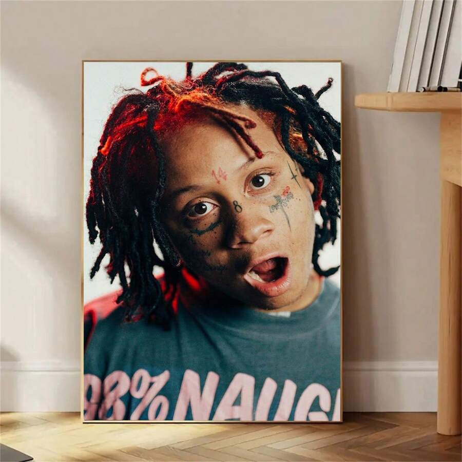 1 pezzo cartellone triplo con stelle di Billy Reid in stile hip hop/rapper, cartellone su tela da 6 pezzi, decorazione per camera da letto, scenografia sportiva, decorazione per ufficio, regalo, senza cornice - Multicolore - Visualizzare 1