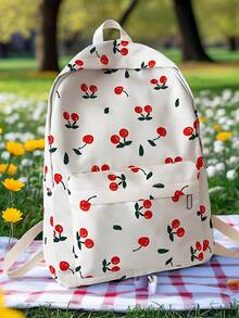 新款时尚印花大容量背包、学生书包、女士旅行通勤背包、学校背包、学校用品、书包、学校背包、返校背包、学校书包、大背包、学校背包、返校包、轻便、便携、经典休闲、可爱、适合少女、女大学生、新人及白领人士