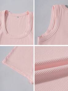 Women's Two Pieces Running Exercise Sports Leisure Home I-Vest And Tight Shorts Set - Cherry Blossom Pink - View 11