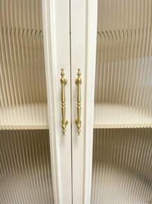 1pc French Luxurious Small Cabinet Door Handle, Gold Color Drawer Pulls, Retro Wardrobe Cupboard Door Handles