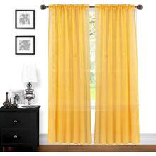 New  Mustard Yellow Sheer Curtains - 63 Inch Length, 2 Panels Set Sheer Drap, Light Filtering Textured Window Curtain For Living Room, Bedroom,  & Dining - 54"X63", Mustard Yellow - Mustard Yellow 54 W x 63 L (Pack -2) - View 1