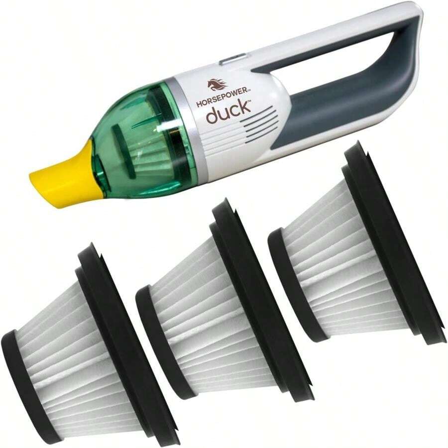 Horsepower Duck Replacement Filters For Handheld Portable Vacuum, AS-SEEN-ON-TV, Helps Remove Dust, And Allergens, And Helps Keep Your Duck Working Its Best - White - View 1