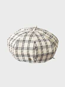 1pc Women's Solid Colored Beret Hat, Casual Bohemian Regal Style For Party, Retro Street Fashion, Summer New Design With Rhinestone Heart-Shaped, Large Headsize Flattering Beret, Suitable For Daily Outing And Shopping - A - View 9