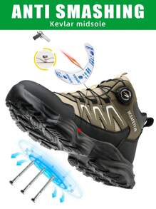 Botas de seguridad todo terreno y todo clima, versátiles y cómodas para hombres. Con punta de acero ligera, anti-aplastamiento y anti-perforación, para uso en exteriores y trabajos