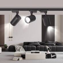 Rotatable Spotlight Ceiling LED Track Light, 3-Color Adjustable, Memory Function, LED Ceiling Track Lighting Kit, Home Decor Recessed Lighting, 220V, Black/White Track Light Set With Track Rail Accessories, Suitable For Stores, Home, Living Room, Kitchen, Bedroom, Clothing Store, Mall, Study, Closet, Display Cabinet, Exhibition Hall, Studio, Gallery, Corridor, Dining Room, Bar, Gym - Track Spotlights - View 11