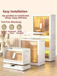 5/4/3/2/1 Layer Kids Wardrobe Closet, Foldable Storage Cabinet, Large Capacity, Multifunctional Nursery Clothes Organizer For Living Room & Bedroom