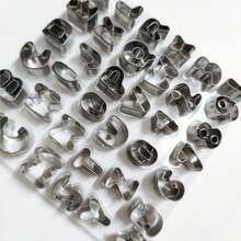 卡通字母数字不锈钢饼干模具饼干巧克力蛋糕烘焙饼干装饰配件耐变形耐磨 - 銀色 - 查看 7