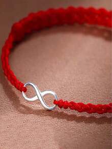 1 件高品质红色幸运手链，S925 纯银莫比乌斯无限符号，可调节尺寸，简约优雅，是送给家人、爱人、朋友、母亲节/父亲节的最佳礼物，附赠高级礼品盒