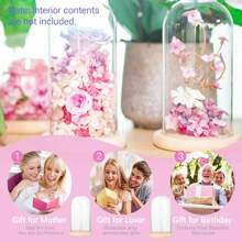 1pc Glass Cover, Blind Box, Preserved Flower, Doll Display, Glass Display Dome With Soft Wood Bottom, Mason Jar Dome, Vase Display Box, Transparent Dome-Shaped Jar Display Box, For Crafts, Plants, Lights, Succulents, Trophies, Pocket Watches Desktop Centerpiece Decor, Home Christmas Party Gift Decoration