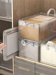 1个带钢架的可折叠透明储物盒 - 無色 - 查看 4