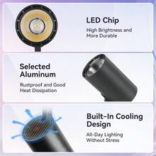 Rotatable Spotlight Ceiling LED Track Light, 3-Color Adjustable, Memory Function, LED Ceiling Track Lighting Kit, Home Decor Recessed Lighting, 220V, Black/White Track Light Set With Track Rail Accessories, Suitable For Stores, Home, Living Room, Kitchen, Bedroom, Clothing Store, Mall, Study, Closet, Display Cabinet, Exhibition Hall, Studio, Gallery, Corridor, Dining Room, Bar, Gym - Track Spotlights - View 6