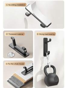 5pcs/10pcs ABS Non-Drilling Hooks, Strong Adhesive Bathrobe And Towel Hooks, Wall Key Hangers, Bathroom And Kitchen Accessory Racks, Coat Hangers, Anti-Rust Shower Door Hangers, Strong Nail-Free Small Hooks, Organizer