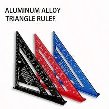 7-Inch Aluminum Alloy Woodworking Square - Precision Triangular Ruler For Home Improvement & Design, DIY Projects Metric Measuring Tool With Clear Markings And Scales - Random Color - View 3