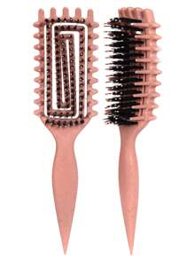 Cepillo definidor de rizos, cepillo para cabello rizado para rizos, ondas y espirales, definir, dar volumen, desenredar rizos de mujeres y niñas, reduce el tirón y el frizz del cabello