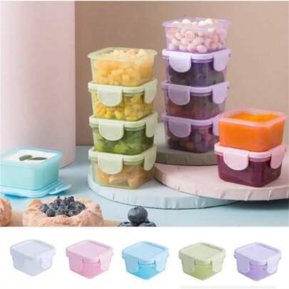 4pcs Mini Food Storage Containers, Leakproof Lids, Condiment Sauce Containers, Mini Freezer Storage Containers Airtight Containers, Dishwasher Freezer And Microwave Safe, 2oz,School Supplies