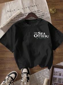 تي شيرت جرافيك فينتاج عن بيولوجيا السنجاب البحري، تي شيرت كاجوال بياقة مستديرة وأكمام قصيرة