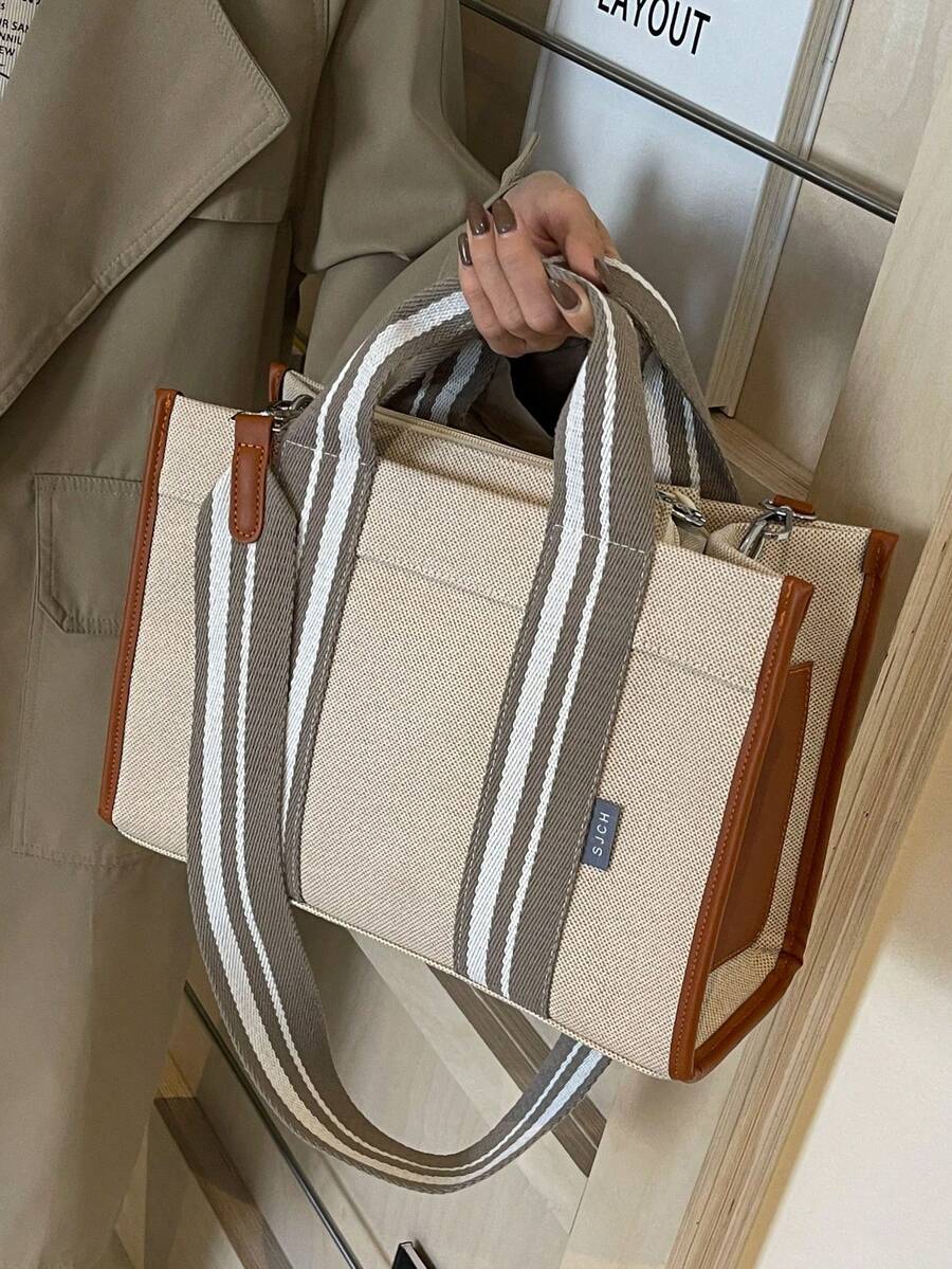 Minimalist Large Capacity Handbag Shoulder Bag Tote Crossbody Bag - Brown - View 1