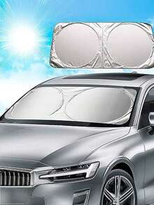 Parasol Facil de Guardar, Flexible y Adaptable a cualquier Auto, Para sol, cubre sol para parabrisa del coche - Plateado - Ver 1