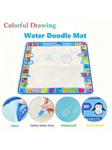Juego de paño y bolígrafo de agua de diversión para dibujar, manta de dibujo reutilizable de gran tamaño, adecuada para dibujar con agua, reconocimiento de colores, oficina, escuela, dibujo, estudiantes, marcadores, papelería, niños, niñas, útiles escolares, juguetes de niñas, set de arte de niños, expande tu mente, inspira la creatividad práctica, vacaciones de Pascua, regalos de cumpleaños, vuelta al cole