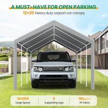 CAROMA Carport Canopy 12x20 Heavy Duty Portable Garage 2.0, Car Canopy Car Tent Upgrade Waterproof & UV Protected With Built-In Sandbags For Cars, Boats, Trucks, Motorcycles