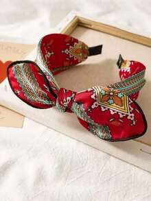 Diadema con lazo estilo europeo y americano para mujeres, turbante retro ancho con orejas de conejo, accesorios para el cabello, aro para el cabello, tocado