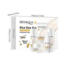 5pcs/Set Rice Essence Skincare Set, Travel Size, Convenient To Carry, Moisturizing Skincare Gift Box, Includes Rice Essence, Brightening & Moisturizing Essence, Daily Toner, Cleansing Foam, Night Cream, Serum, Suitable For All Skin Types, Holiday Gift - Multicolor - View 6
