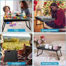 Laptop Desk For Bed Or Sofa Knee Desk, Bed Work Table, Home Desk, Breakfast Tray Table, Desk With Cup, Bed Observation Table, Bed Laptop Stand, Foldable Desk Legs Desk Is Suitable For Use In College Dorms, Single Living, Rental Housing, Tatami Rooms - Multicolor - View 10
