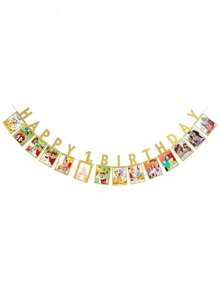 1 Set 1st Birthday Decorations Photo Banner - Happy Birthday Banner, Birthday Photo Banner, Milestone Birthday Gift For Girls & Boys, Birthday Party Photo Props (1st, 2nd, 16th, 18th, 21st, 30th, 40th, 50th, 60th)