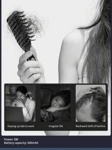 Hair Growth Comb With Hair Treatment Applicator, Rolling Ball, Red And Blue Light Electric Massager And Developer