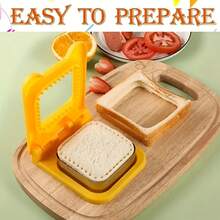 1pc Stainless Steel + Plastic Sandwich Maker, Square Sealing And Cutting Tool, Perfect For Making Bread Slices, Ideal For Graduation And Independence Day Celebrations - Multicolor - View 2