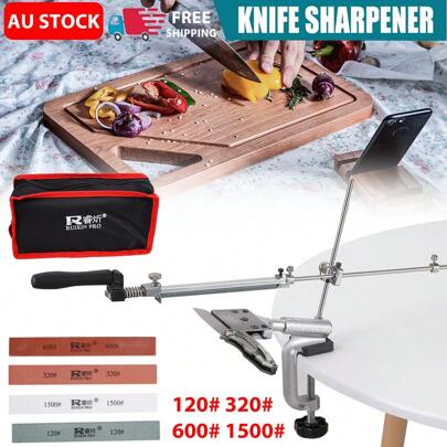 4 Stone Chef Knife Sharpener Kitchen Sharpening Stones Fix Angle 360° Rotation Professional 360° Rotation